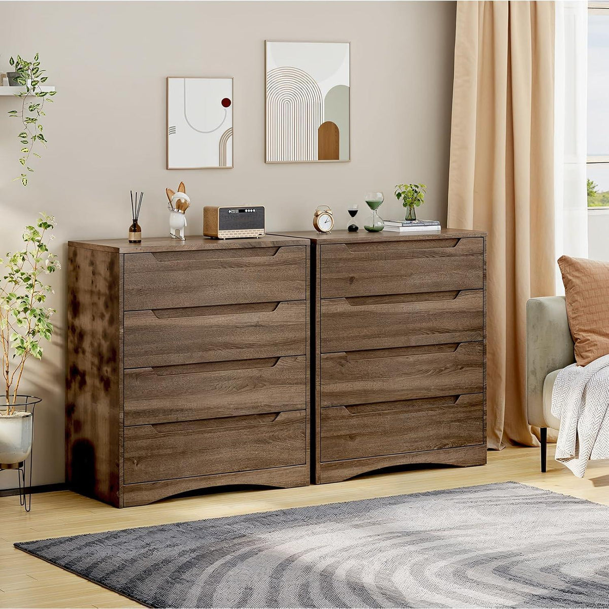 Weißgraue 4-Schubladen-Kommode – Schlafzimmer & Wohnzimmer