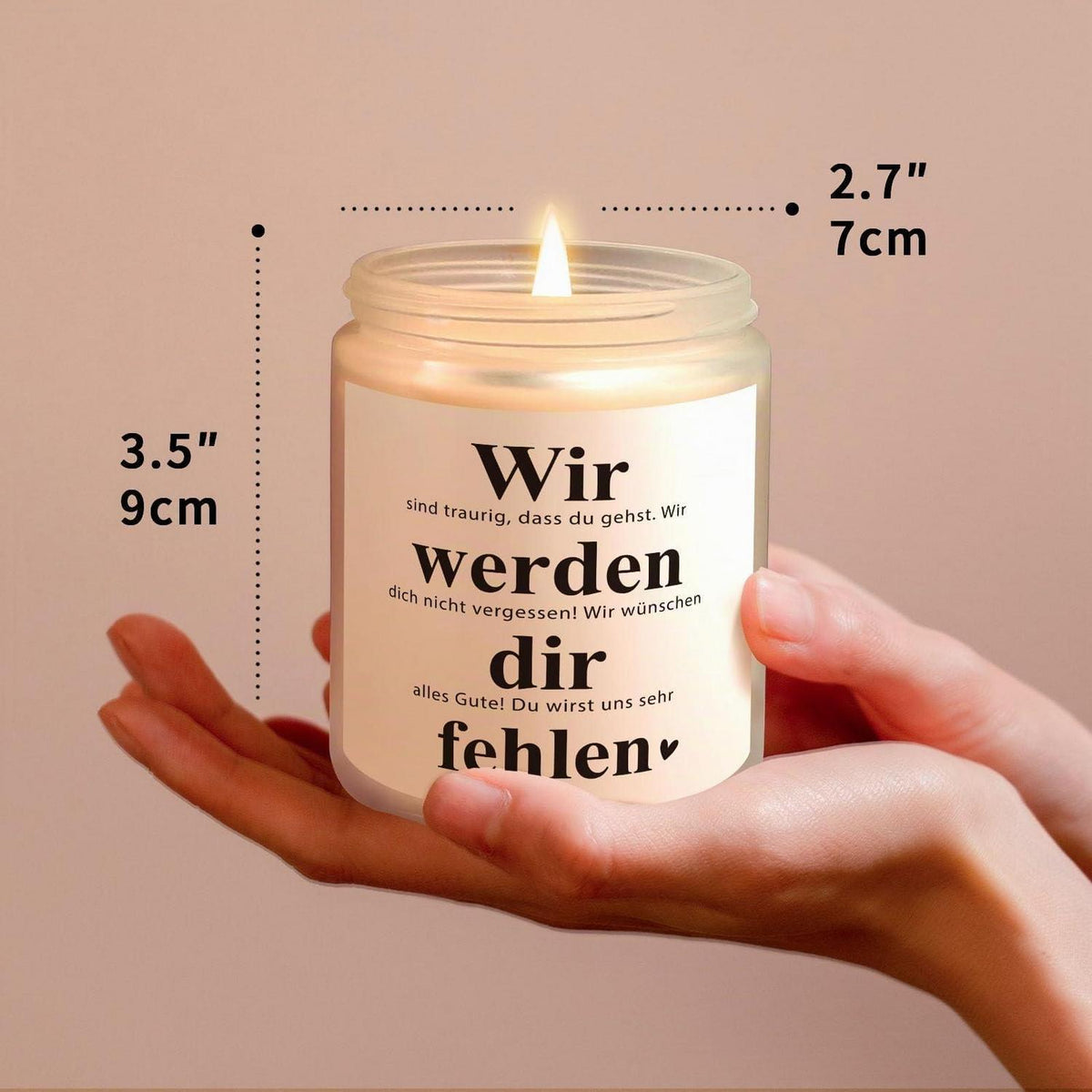 Duftkerze Abschiedsgeschenk Kollegin – Danke & Wir werden dich vermissen