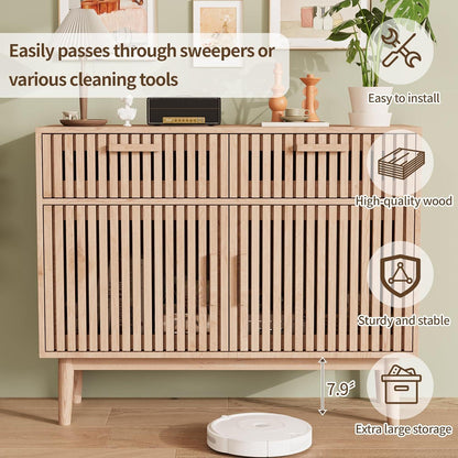 Sideboard mit 2 Schubladen & 2 Türen – Holz Kommode für Wohnzimmer