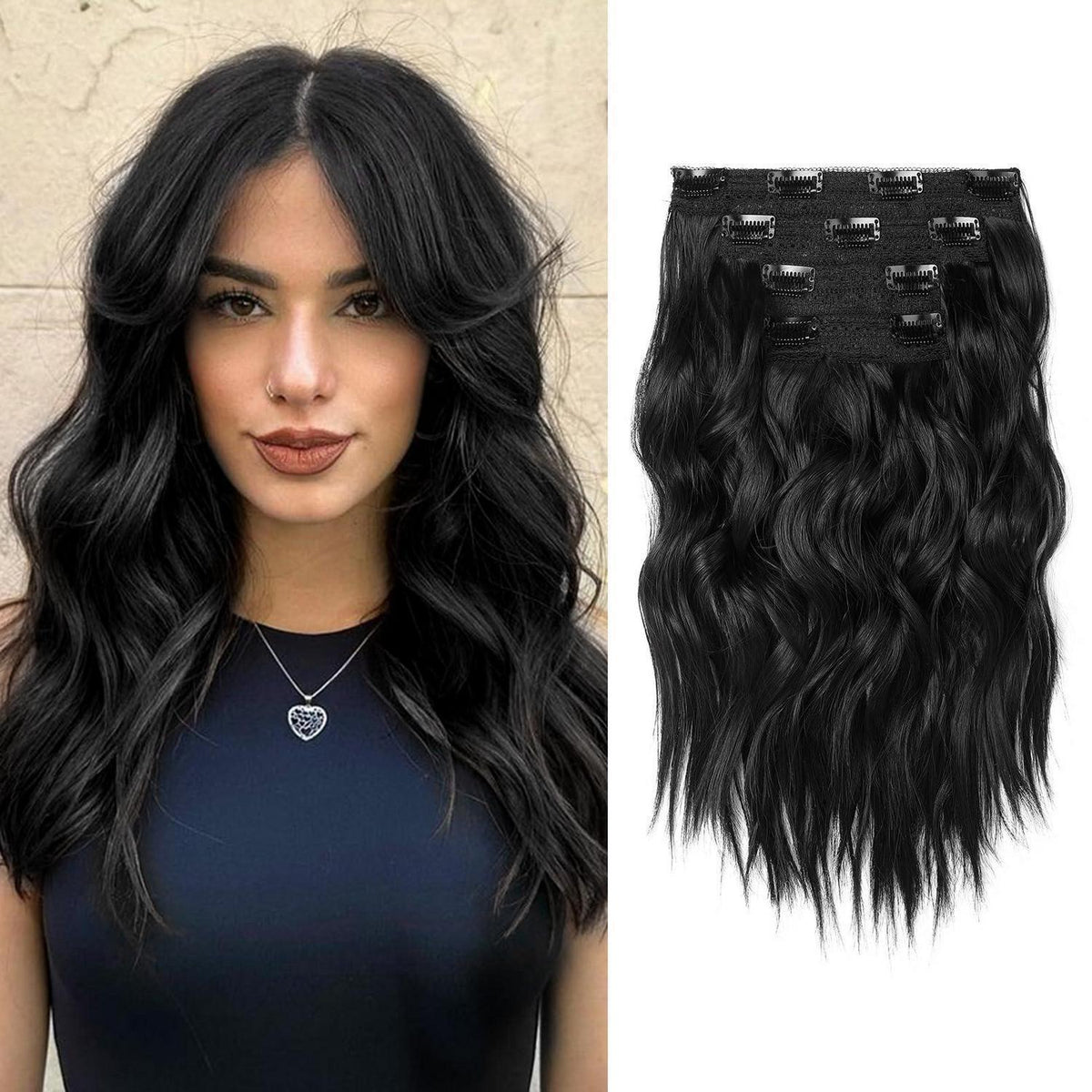 Welliges Clip-In Haarverlängerung 35 cm – Volumines & Natürliches Haar