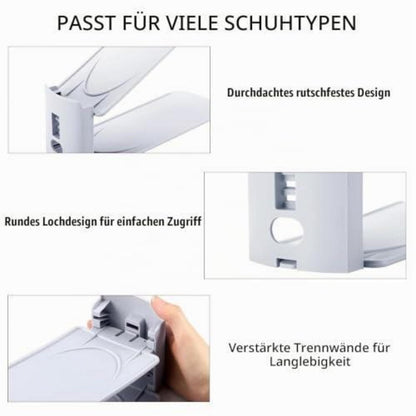 10x Einstellbarer Schuhstapler – Platzsparend & Rutschfest