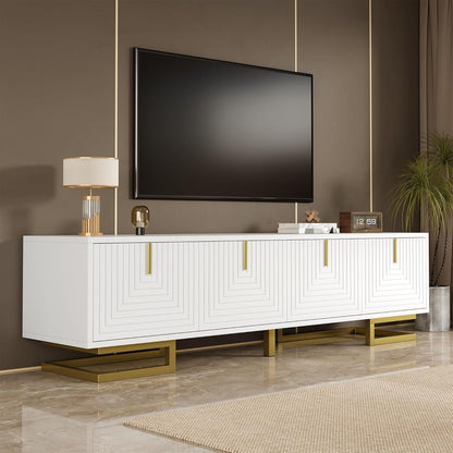Moderner TV-Schrank Weiß mit goldenen Akzenten 160cm