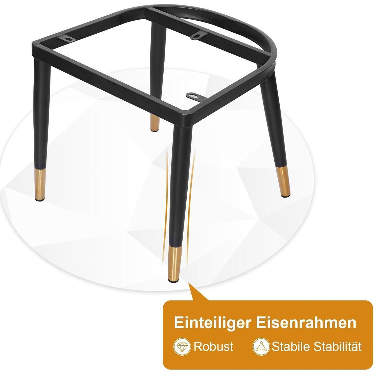 Esszimmerstühle Set 6x Grau, Bequem & Stabil in Lederoptik