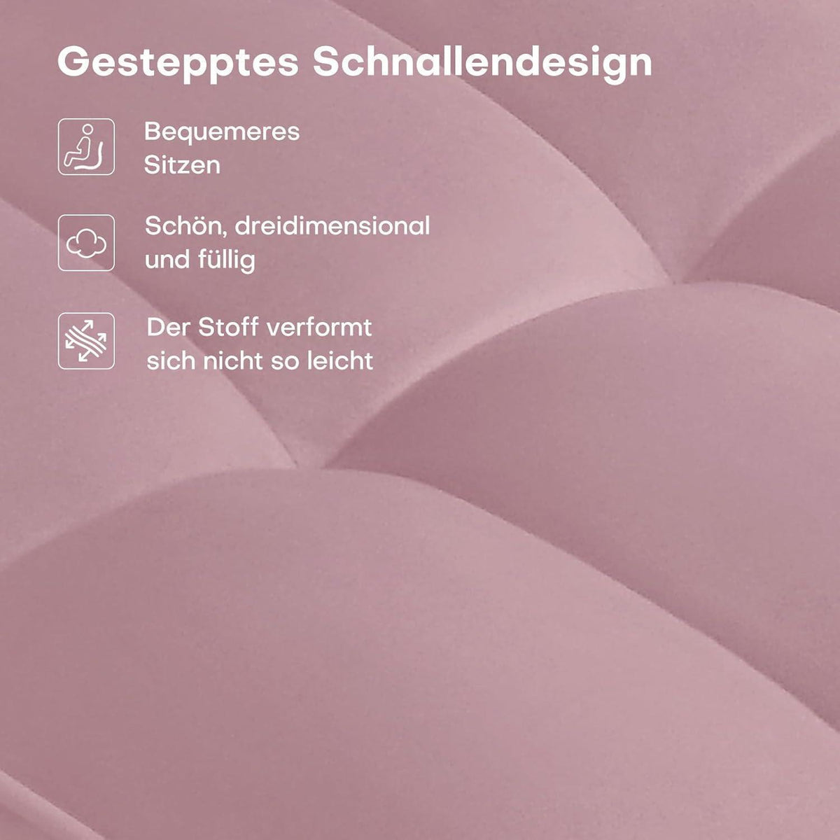 Samt Esszimmerstühle 6er Set – Bequeme Polsterstühle Rosa