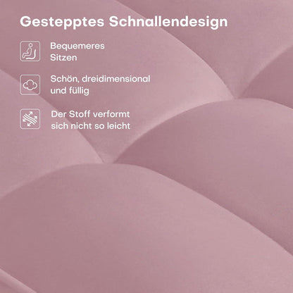 Samt Esszimmerstühle 6er Set – Bequeme Polsterstühle Rosa