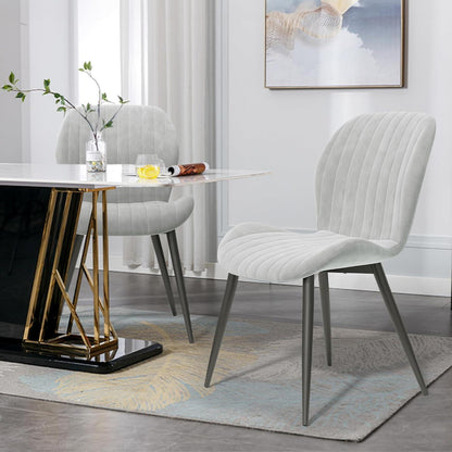 Esszimmerstühle Set 4 Grau Samt | Ergonomisch & Robust