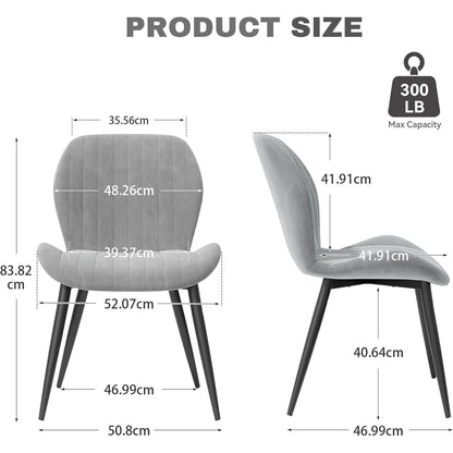 Esszimmerstühle 6er Set Grau Samt | Ergonomisch & Robust