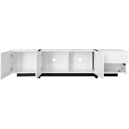 Weißer TV-Schrank mit Schublade & Türen, 170x30x39cm
