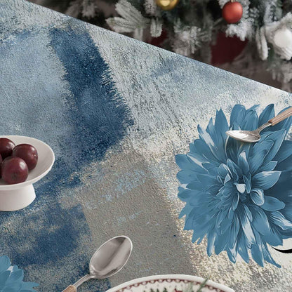 Blau Grau Retro Tischdecke 85x85cm – Rustikale Tischdekoration