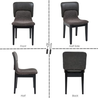 Esszimmerstühle Set 4 Grau – Bequeme Polsterstühle mit Holzbeinen