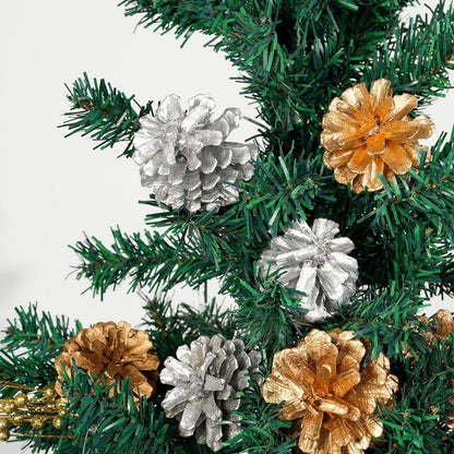 24 Natürliche Tannenzapfen Gold & Silber mit Stiel – Weihnachtsdeko