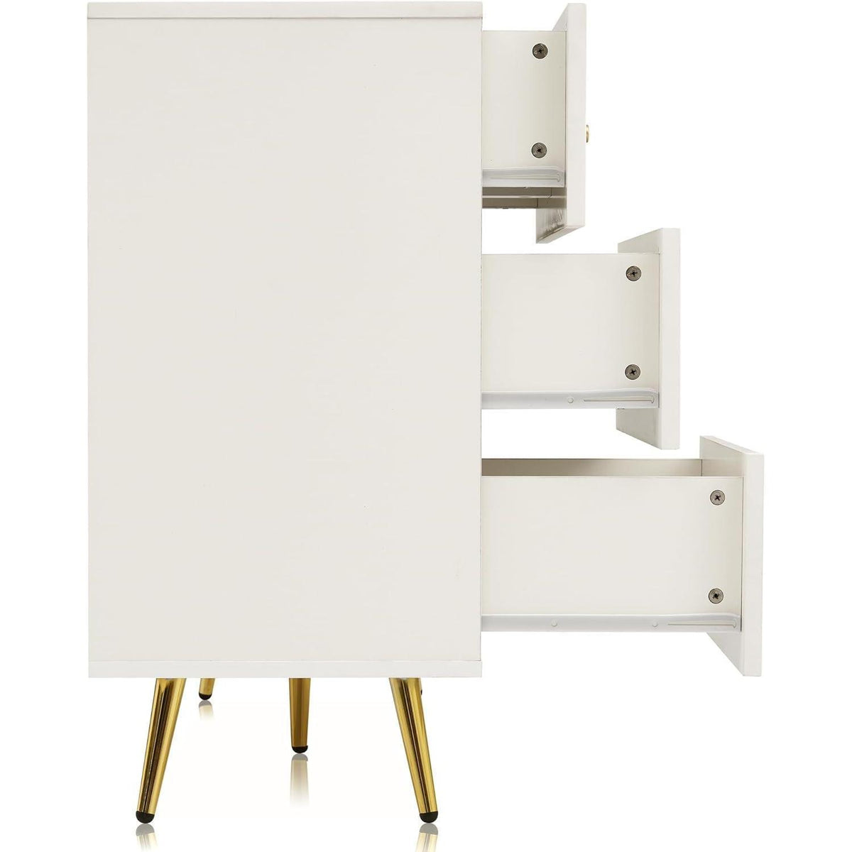Weißes Sideboard mit 6 Schubladen – 120x40x85cm (Stil A)