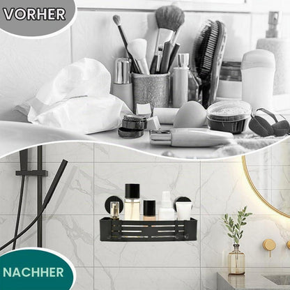 Duschablage Saugnapf mit 4 Haken – Bohrlos & Vielseitig