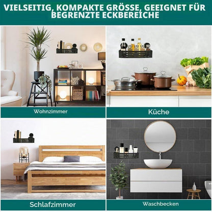 Duschablage Saugnapf mit 4 Haken – Bohrlos & Vielseitig