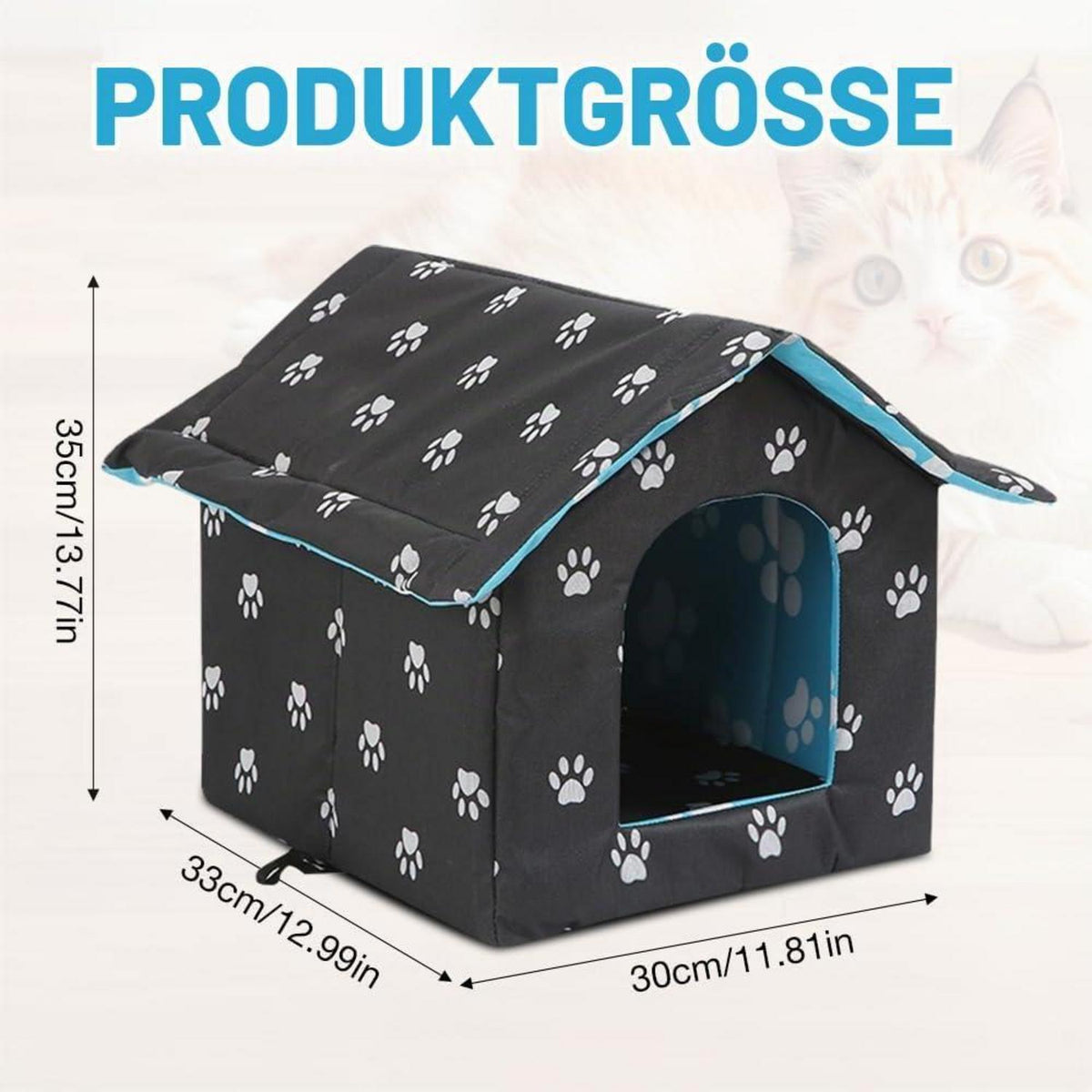 Winterfestes Katzenhaus Outdoor Isoliert & Wasserdicht