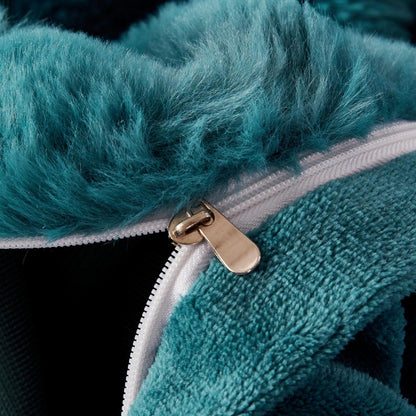 Langhaar Plüsch Bettwäsche Set 135x200 Petrol - Winterwarm & Flauschig