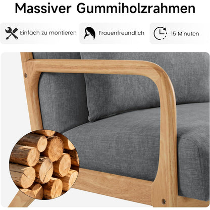 Moderner Akzent Sessel mit Kissen – Dunkelgrau