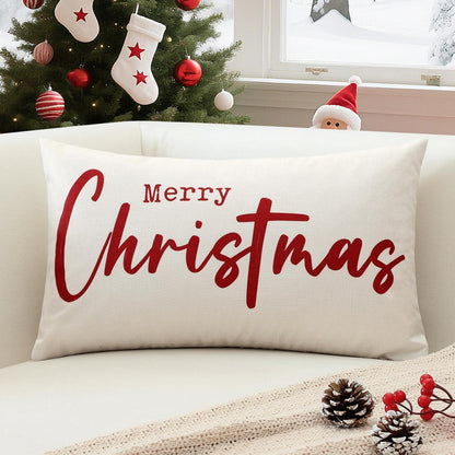 Weihnachtlicher Kissenbezug Rot Merry Christmas 40x60 cm