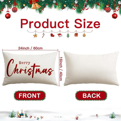 Weihnachtlicher Kissenbezug Rot Merry Christmas 40x60 cm