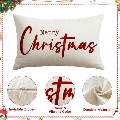 Weihnachtlicher Kissenbezug Rot Merry Christmas 40x60 cm