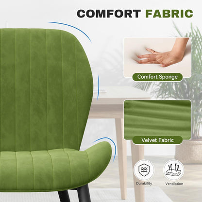 Esszimmerstühle Set 4 Grün Samt | Ergonomisch & Robust