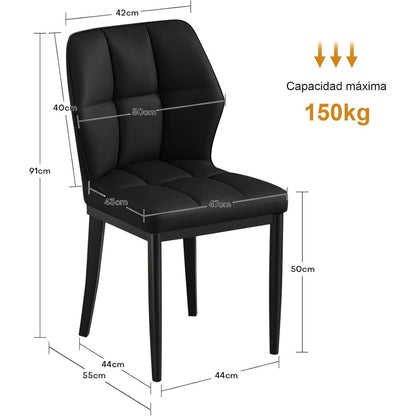 Esszimmerstühle 6er Set, Schwarz in Lederoptik