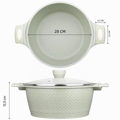 6,6L Antihaft-Suppentopf aus Aluminium mit Deckel & Induktion