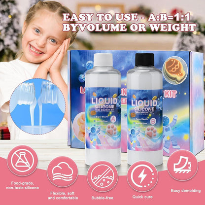 Flüssigsilikon Set für Taba Squishy DIY – 500g, Katzenpfoten & mehr