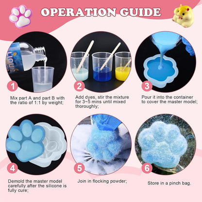 Flüssigsilikon Set für Taba Squishy DIY – 500g, Katzenpfoten & mehr