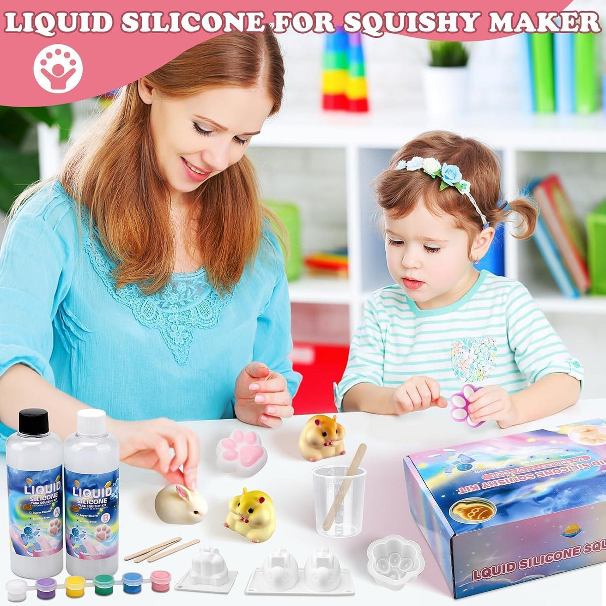 Flüssigsilikon Set für Taba Squishy DIY – 500g, Katzenpfoten & mehr