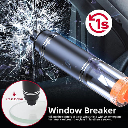 2x Auto Notfallhammer mit Gurtschneider & Testglas