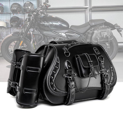 Motorrad Satteltasche 30L Wasserdicht mit Cup Holder in Lederoptik