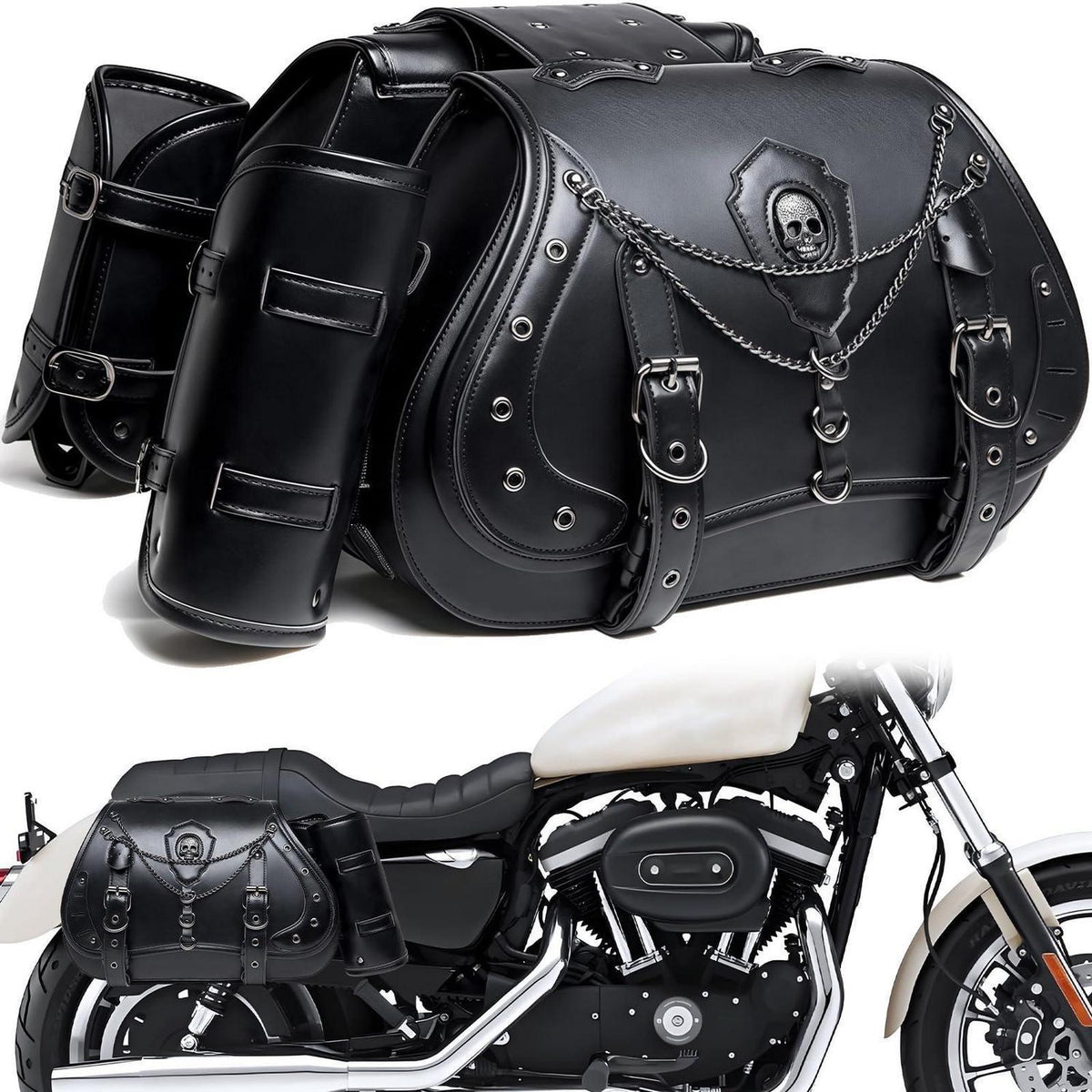Motorrad Satteltasche 30L Wasserdicht mit Cup Holder in Lederoptik