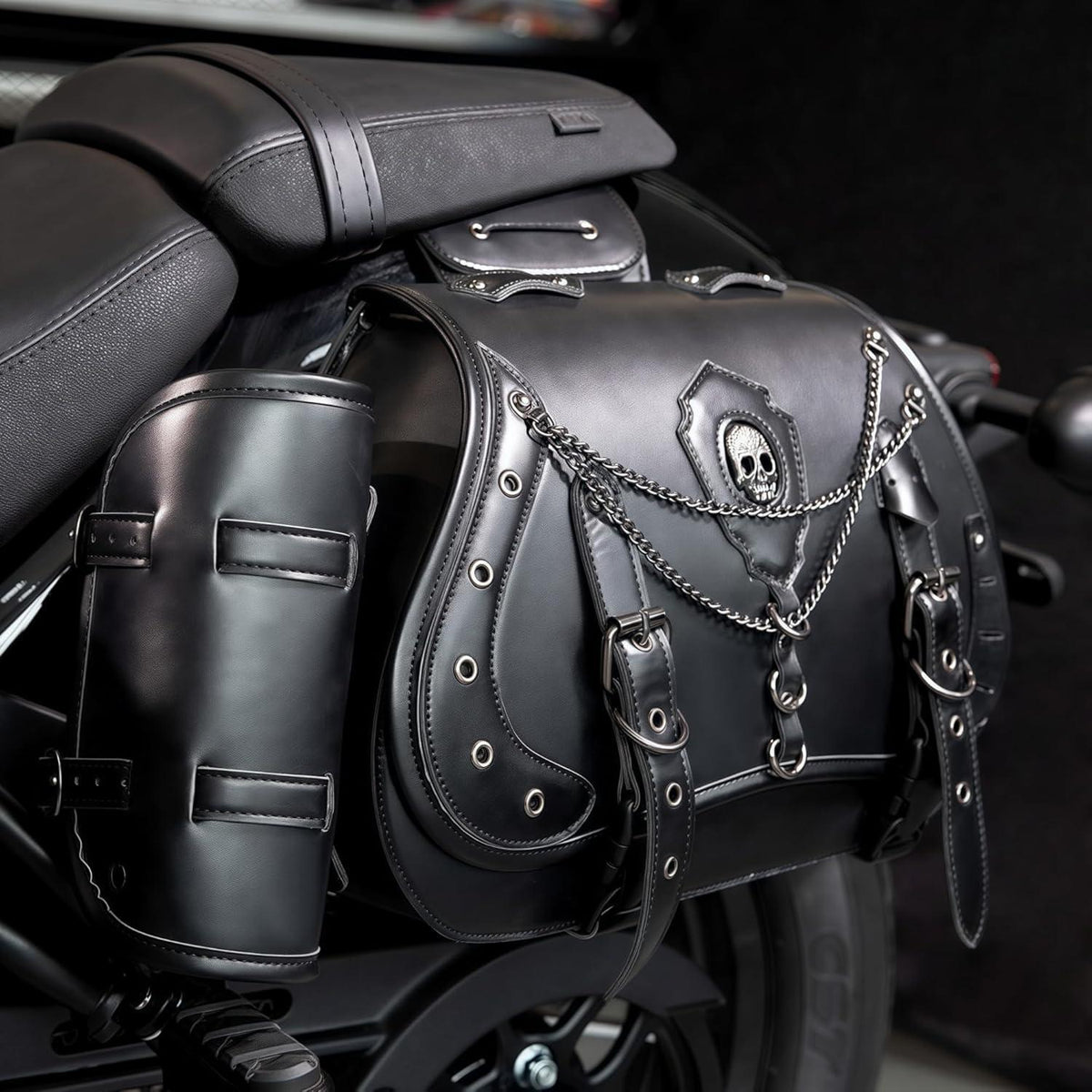Motorrad Satteltasche 30L Wasserdicht mit Cup Holder in Lederoptik
