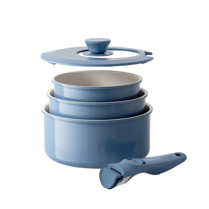 Topfset Keramik Antihaft 16/18/20cm mit Abnehmbaren Griffen