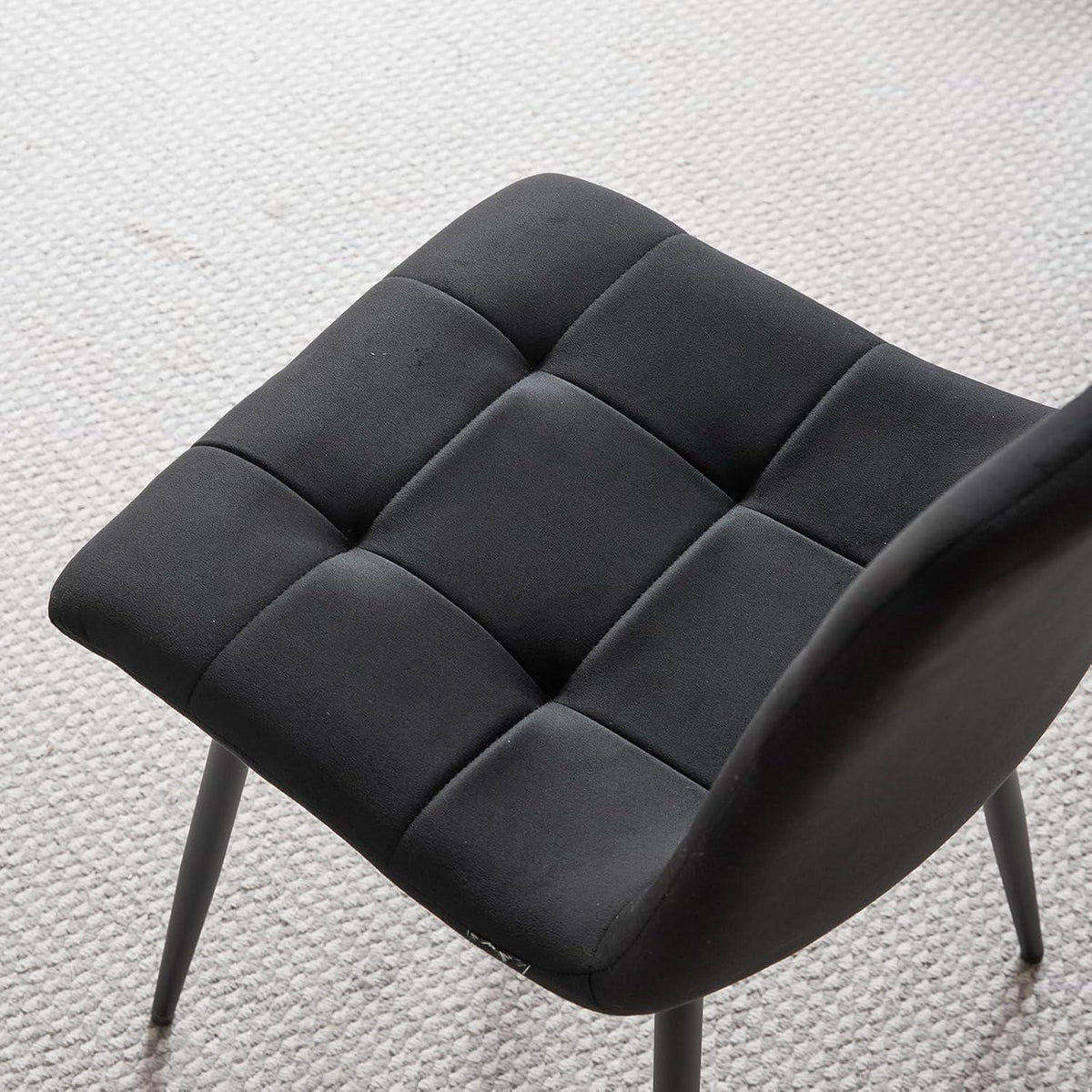 2er-Set Esszimmerstühle Samt Schwarz – Modern & Bequem