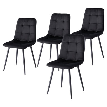 4er-Set Esszimmerstühle Samt Schwarz – Modern & Bequem