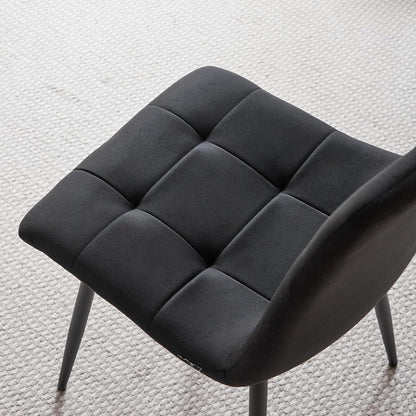 4er-Set Esszimmerstühle Samt Schwarz – Modern & Bequem