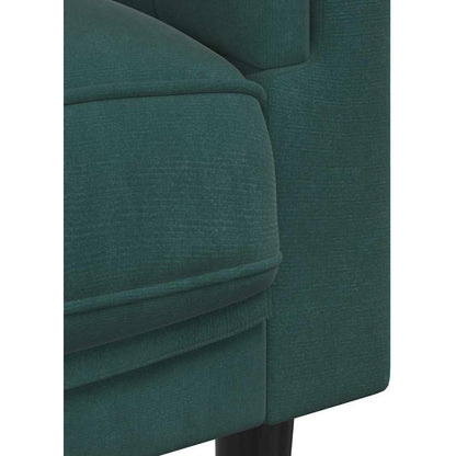 Modernes 2-Sitzer Sofa Dunkelgrün Samt mit Kissen