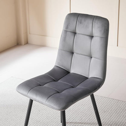 6er-Set Esszimmerstühle Samt Schwarz – Modern & Bequem