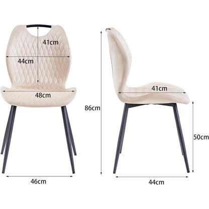 Beige Esszimmerstühle 2er-Set mit Stoffbezug & Metallbeinen