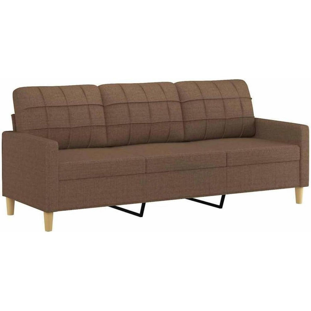 3-Sitzer Bodensofa mit Bettfunktion & Pillow-Support, Braun
