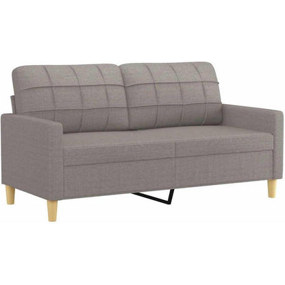 2-Sitzer Sofa Taupe – Bequemes Polstersofa mit Kissen