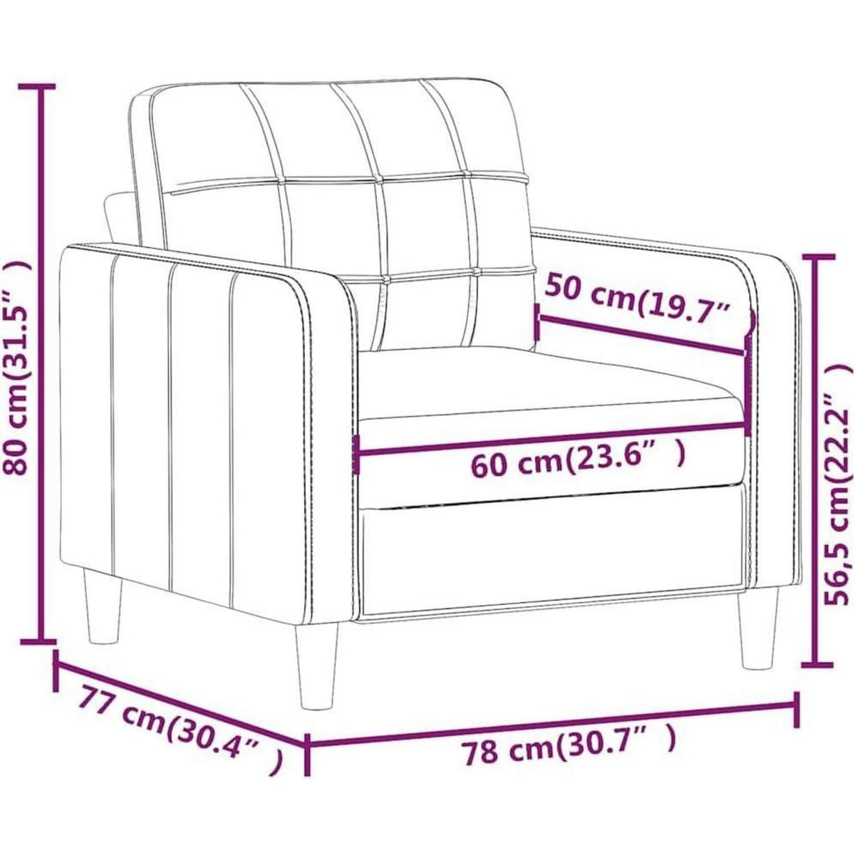 Bodensofa mit Pillow-Support – Weinrot 60x60 cm