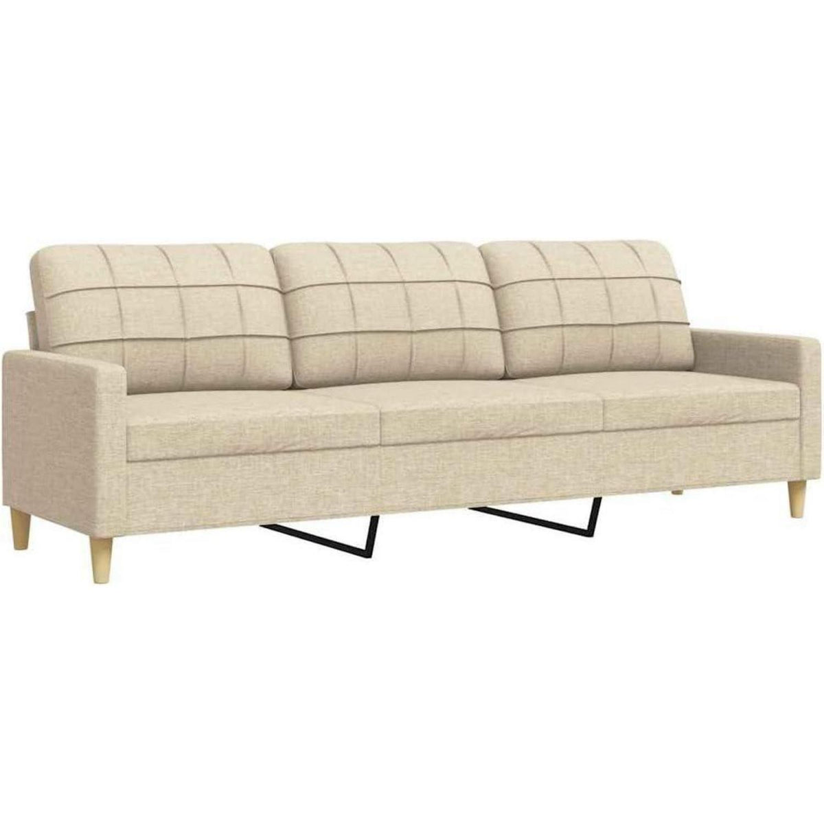 3-Sitzer Sofa Creme – Modernes Polster Sofa mit Kissen