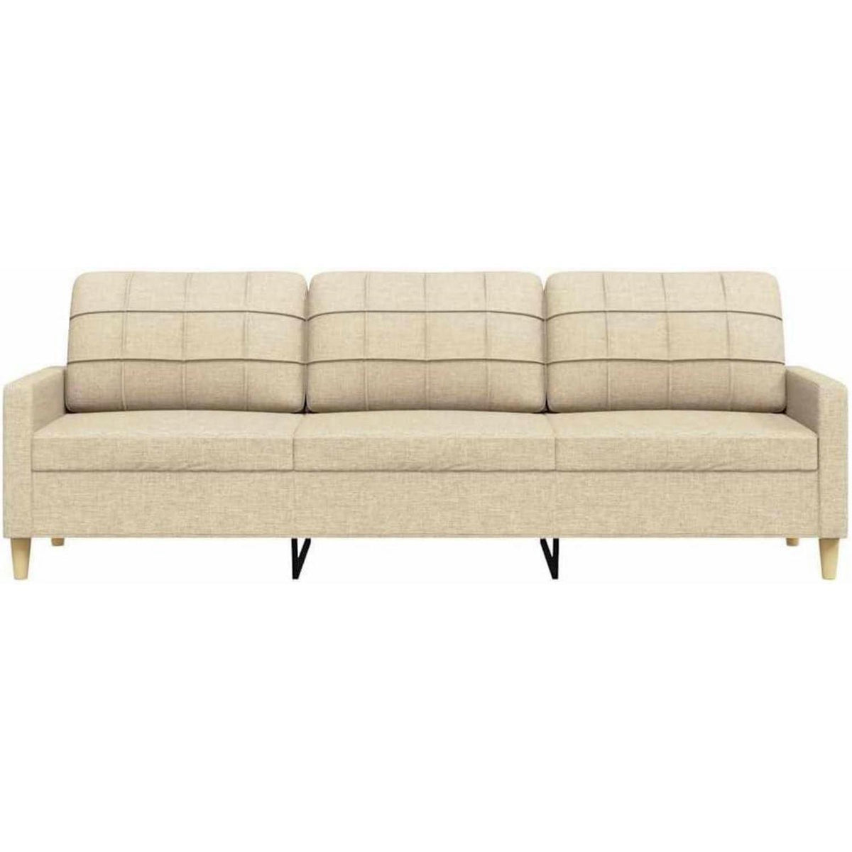 3-Sitzer Sofa Creme – Modernes Polster Sofa mit Kissen