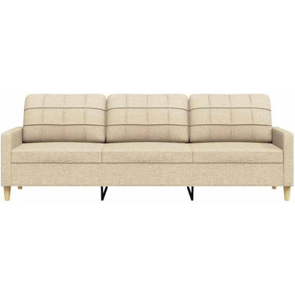 3-Sitzer Sofa Creme – Modernes Polster Sofa mit Kissen