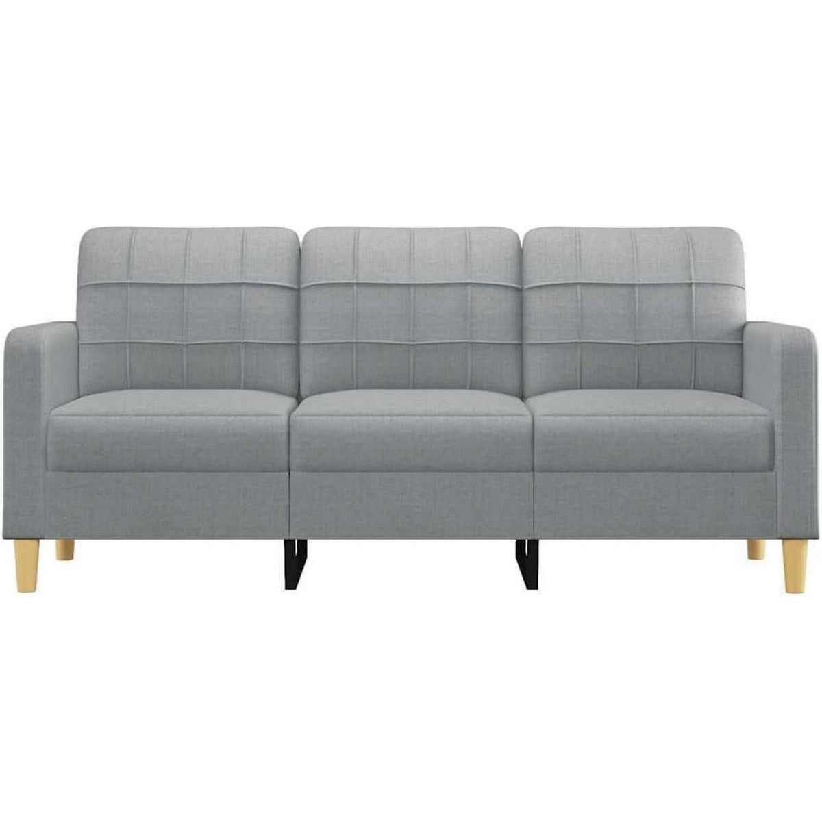 3-Sitzer Bodensofa mit Bettfunktion, Hellgrau 180cm