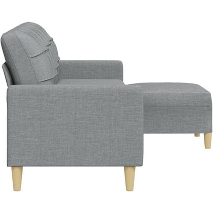 3-Sitzer Sofa mit Hocker & Schlaffunktion – Hellgrau 210cm