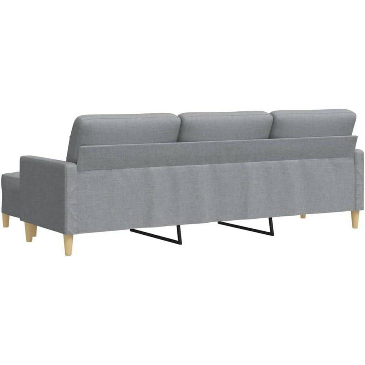 3-Sitzer Sofa mit Hocker & Schlaffunktion – Hellgrau 210cm